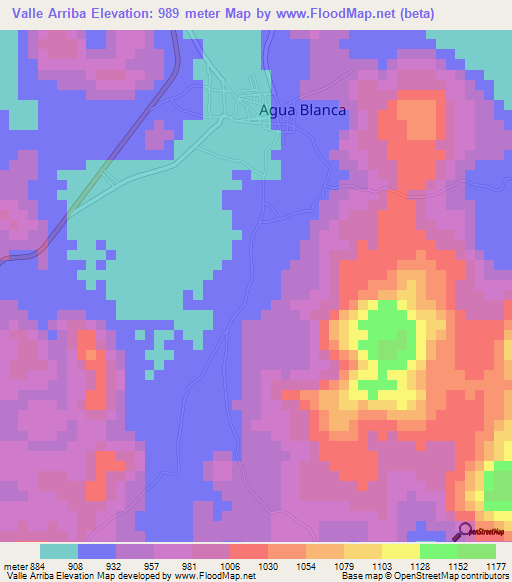 Valle Arriba,Guatemala Elevation Map