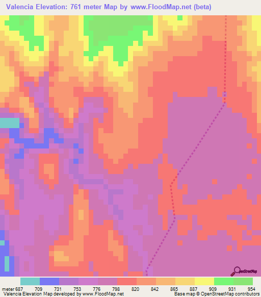 Valencia,Guatemala Elevation Map