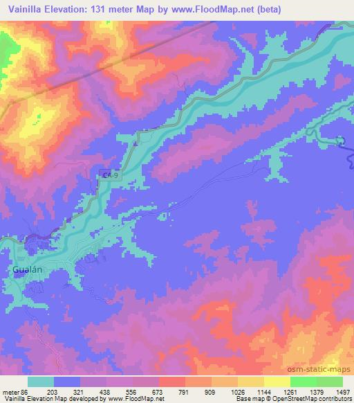 Vainilla,Guatemala Elevation Map