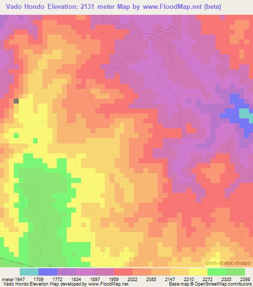 Vado Hondo,Guatemala Elevation Map