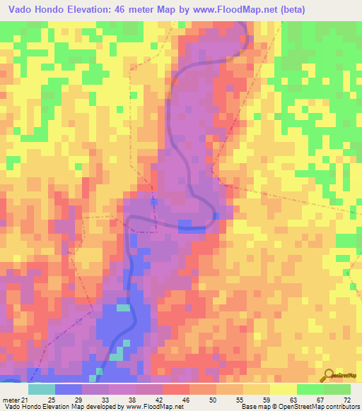 Vado Hondo,Guatemala Elevation Map