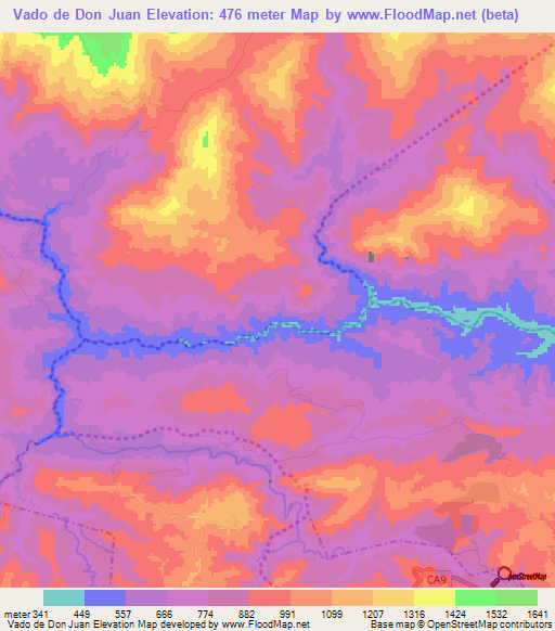 Vado de Don Juan,Guatemala Elevation Map