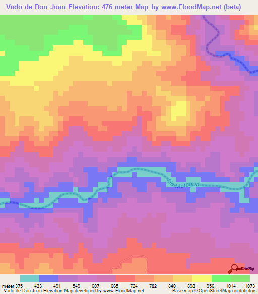 Vado de Don Juan,Guatemala Elevation Map