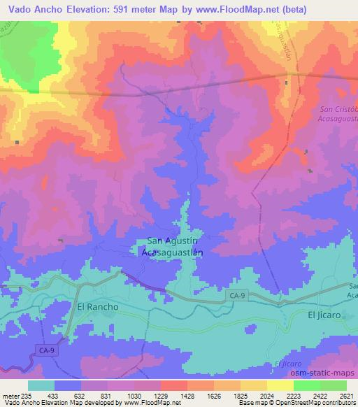 Vado Ancho,Guatemala Elevation Map