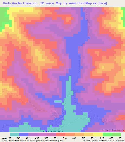 Vado Ancho,Guatemala Elevation Map