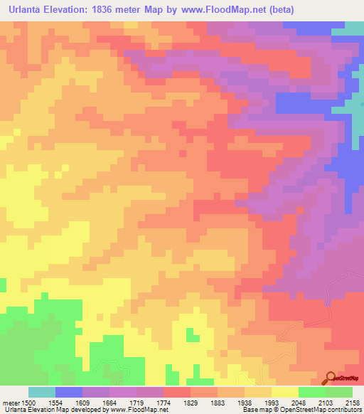 Urlanta,Guatemala Elevation Map