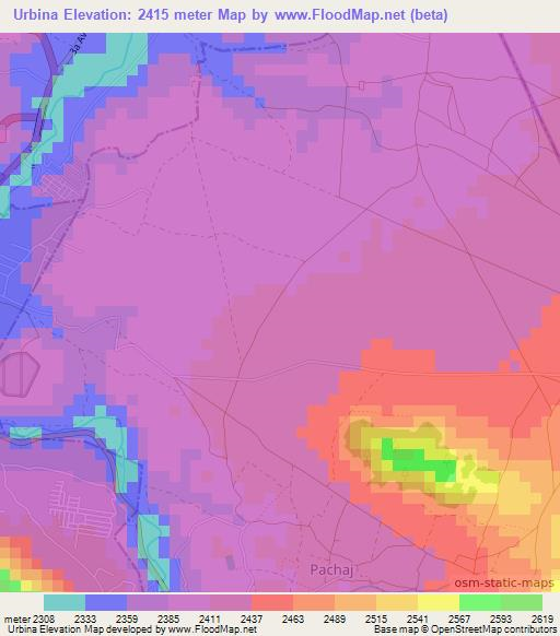 Urbina,Guatemala Elevation Map