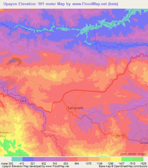 Upayon,Guatemala Elevation Map