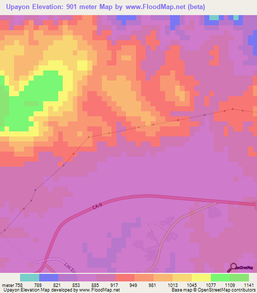 Upayon,Guatemala Elevation Map