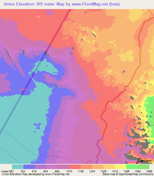 Union,Guatemala Elevation Map