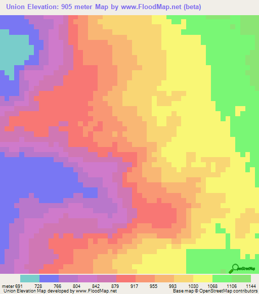 Union,Guatemala Elevation Map