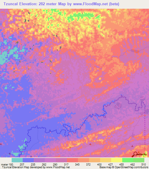 Tzuncal,Guatemala Elevation Map