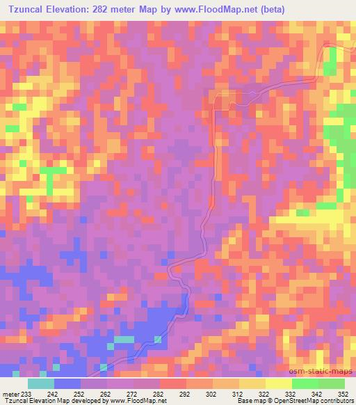 Tzuncal,Guatemala Elevation Map