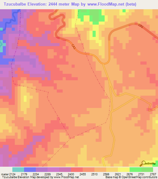 Tzucubalbe,Guatemala Elevation Map