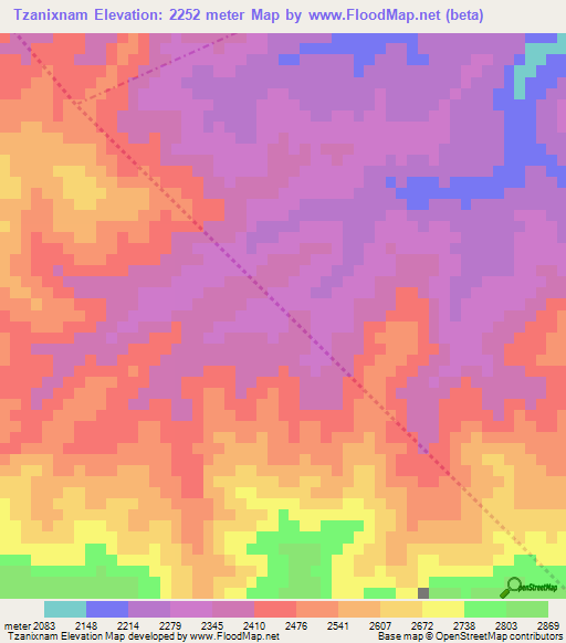 Tzanixnam,Guatemala Elevation Map