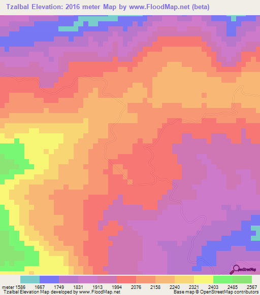 Tzalbal,Guatemala Elevation Map