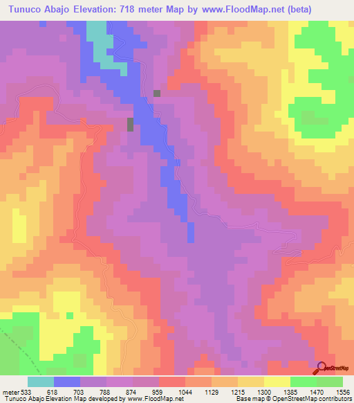 Tunuco Abajo,Guatemala Elevation Map