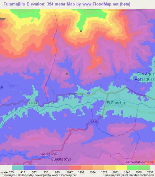 Tulumajillo,Guatemala Elevation Map