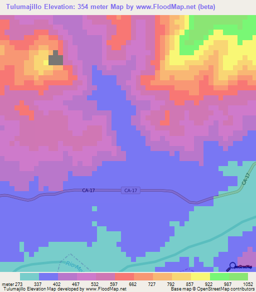 Tulumajillo,Guatemala Elevation Map