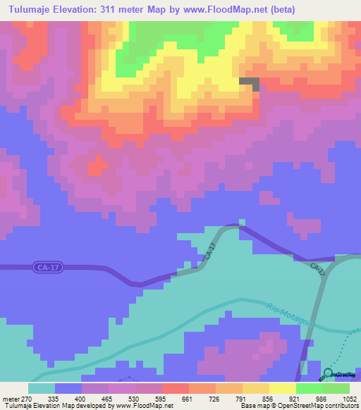 Tulumaje,Guatemala Elevation Map