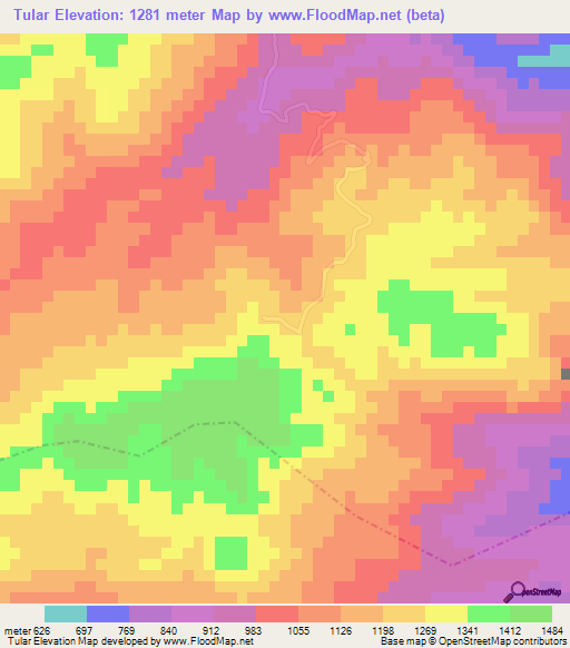 Tular,Guatemala Elevation Map