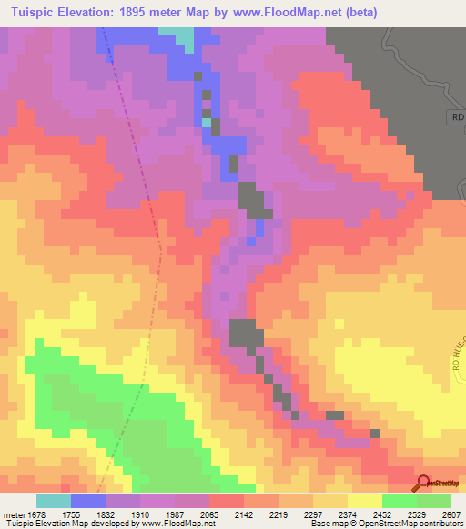 Tuispic,Guatemala Elevation Map