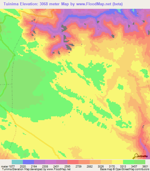 Tuinima,Guatemala Elevation Map