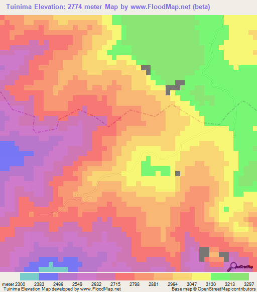 Tuinima,Guatemala Elevation Map