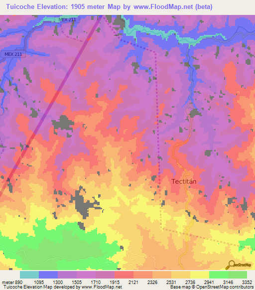 Tuicoche,Guatemala Elevation Map