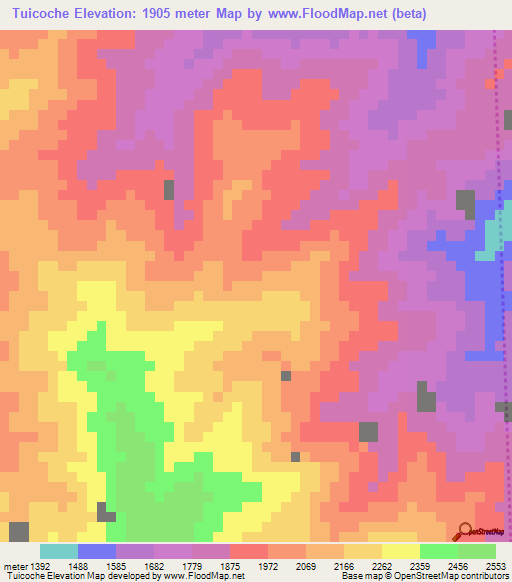 Tuicoche,Guatemala Elevation Map