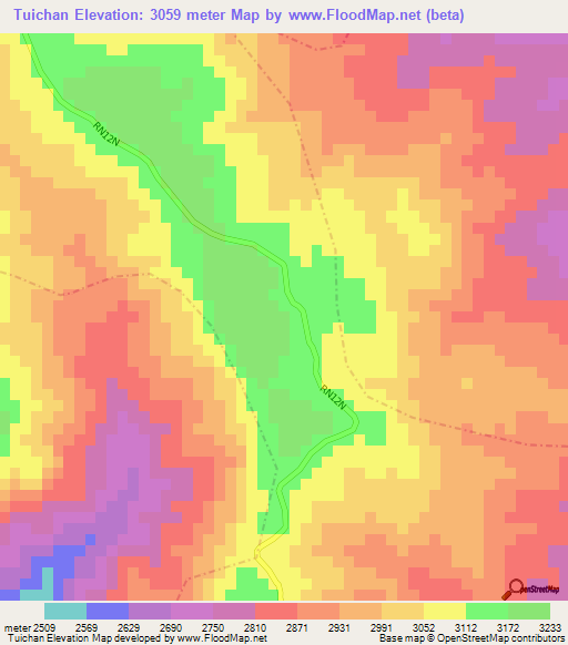 Tuichan,Guatemala Elevation Map