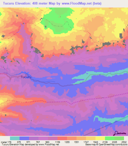 Tucuru,Guatemala Elevation Map