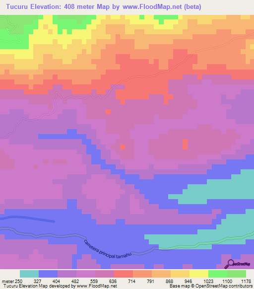 Tucuru,Guatemala Elevation Map