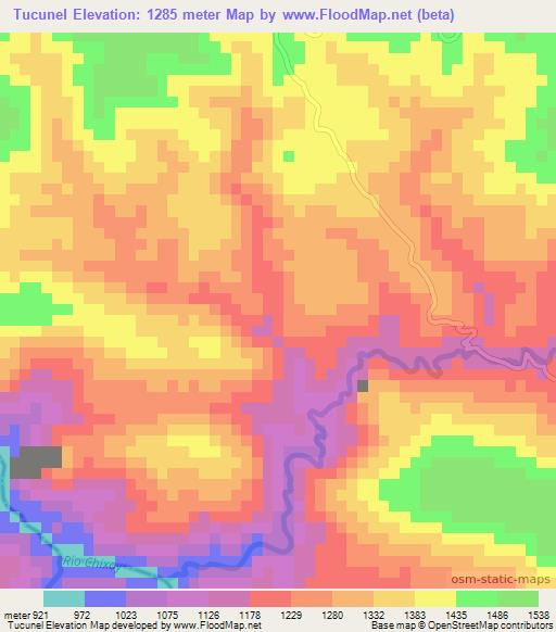 Tucunel,Guatemala Elevation Map