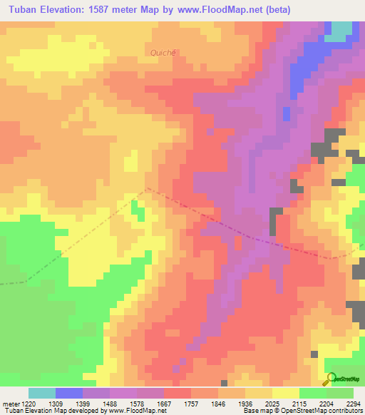 Tuban,Guatemala Elevation Map