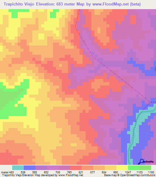 Trapichito Viejo,Guatemala Elevation Map