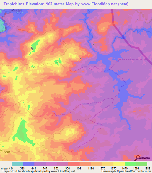 Trapichitos,Guatemala Elevation Map