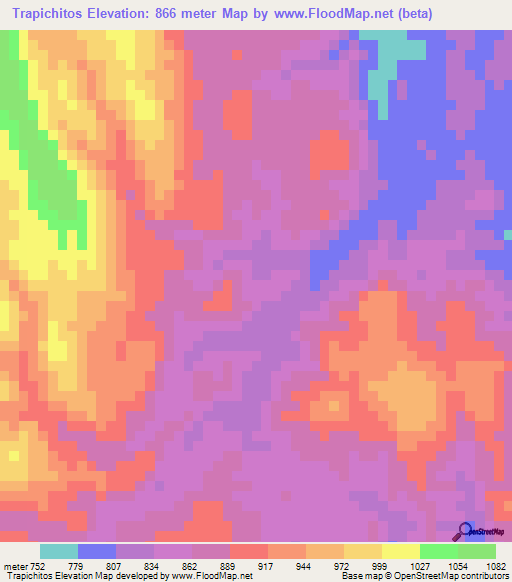 Trapichitos,Guatemala Elevation Map