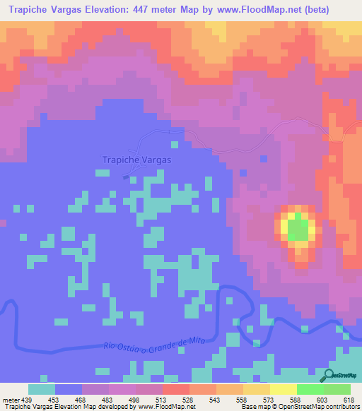 Trapiche Vargas,Guatemala Elevation Map