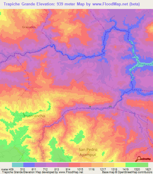 Trapiche Grande,Guatemala Elevation Map