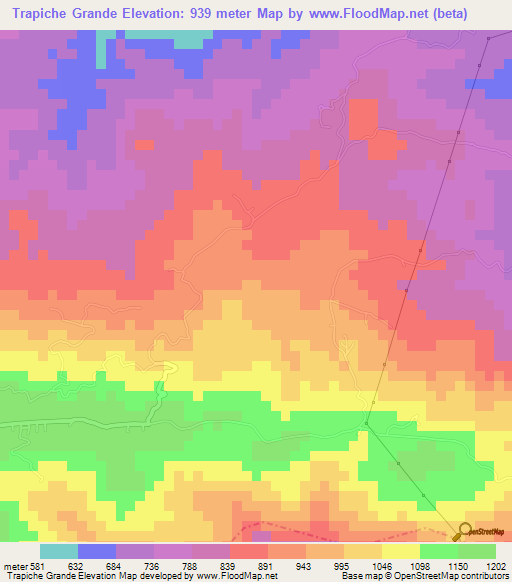 Trapiche Grande,Guatemala Elevation Map