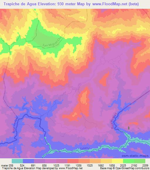 Trapiche de Agua,Guatemala Elevation Map