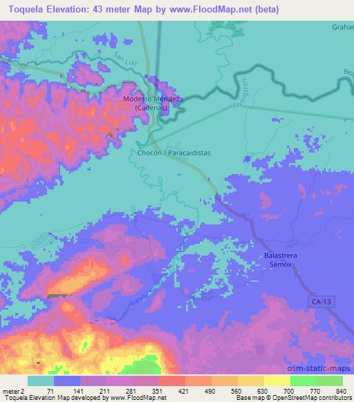 Toquela,Guatemala Elevation Map