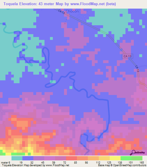 Toquela,Guatemala Elevation Map