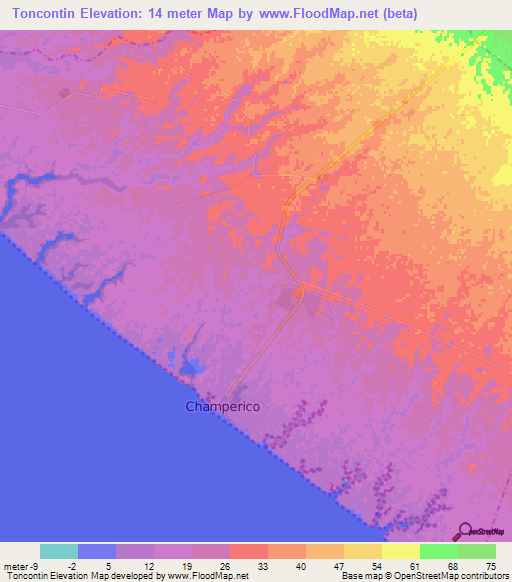 Toncontin,Guatemala Elevation Map