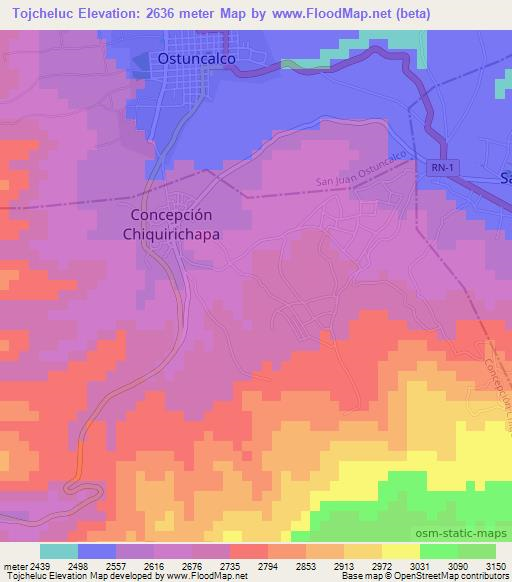 Tojcheluc,Guatemala Elevation Map