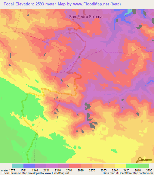 Tocal,Guatemala Elevation Map