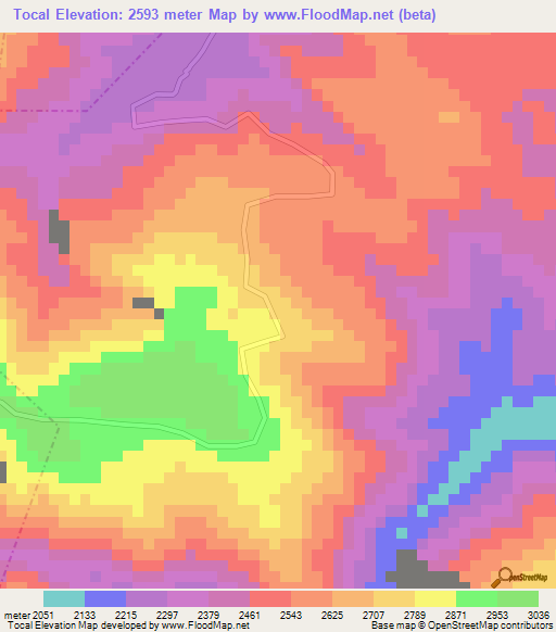 Tocal,Guatemala Elevation Map