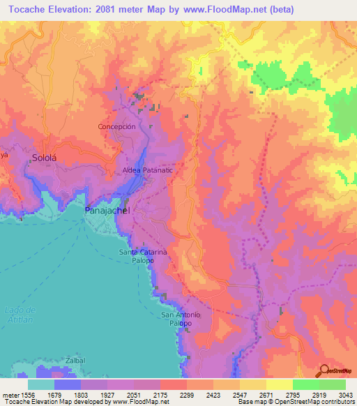 Tocache,Guatemala Elevation Map