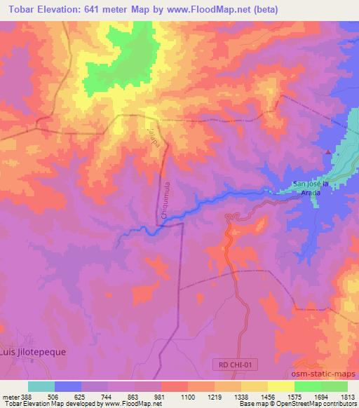 Tobar,Guatemala Elevation Map